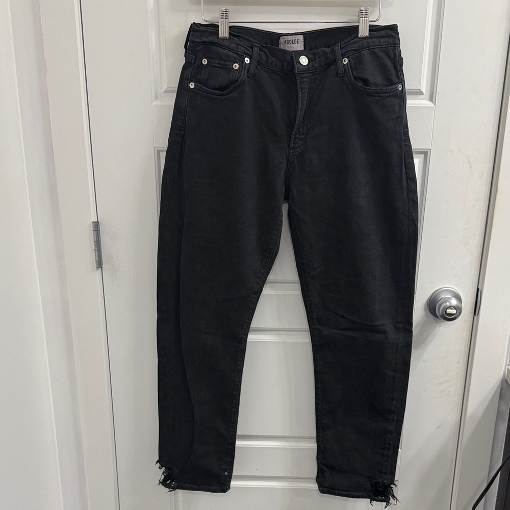 Agolde Jeans Toni Mid Rise Straight Size 29 Black‎